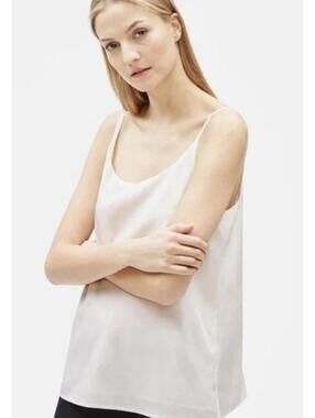 EILEEN FISHER Women's Sandwashed Cami in White-Size X-Large